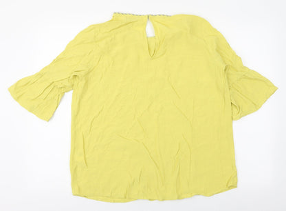 NEXT Womens Green  Viscose Basic Blouse Size 18 Round Neck