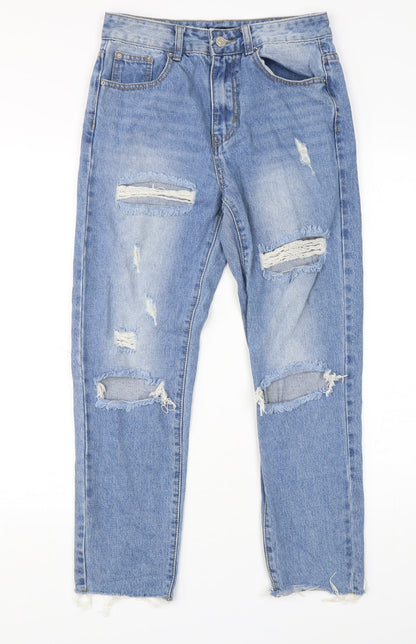 Womens UK Size 8 Momokrom Regular Fit Mom Blue Jeans