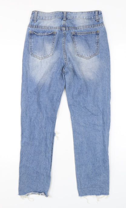 Womens UK Size 8 Momokrom Regular Fit Mom Blue Jeans