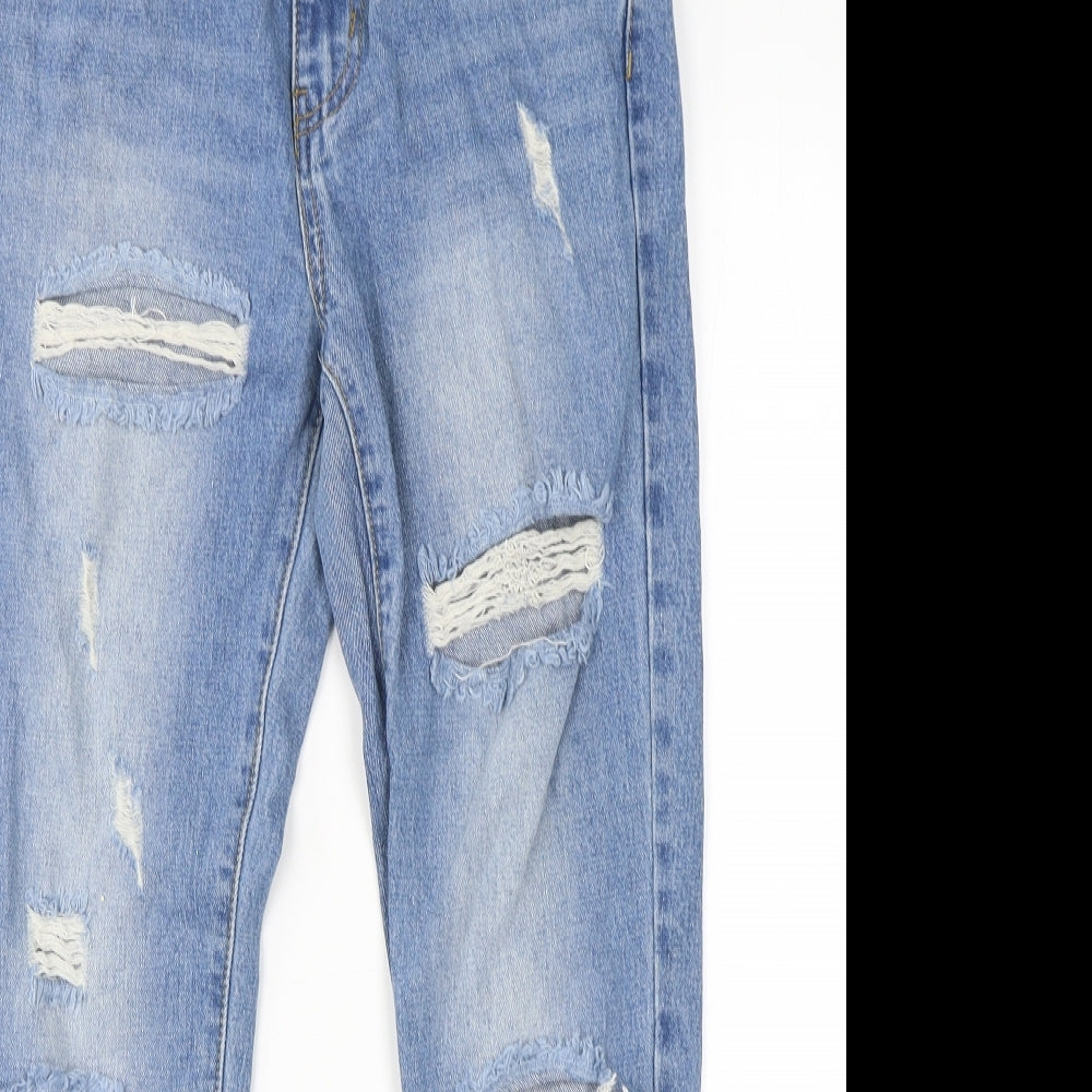 Womens UK Size 8 Momokrom Regular Fit Mom Blue Jeans