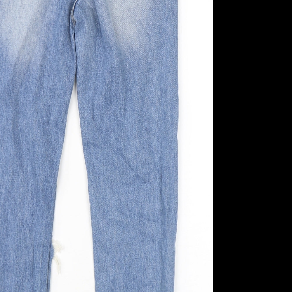 Womens UK Size 8 Momokrom Regular Fit Mom Blue Jeans