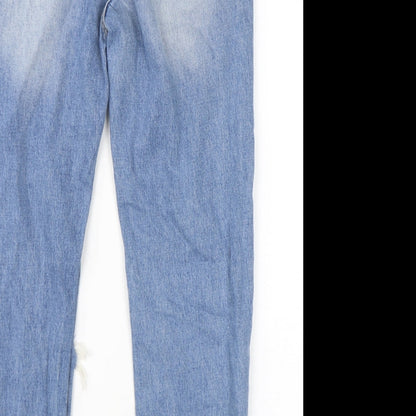 Womens UK Size 8 Momokrom Regular Fit Mom Blue Jeans