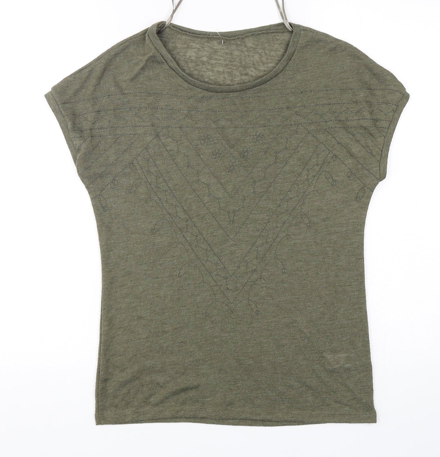 Womens UK Size S Dunnes Stores Green Basic T-Shirt