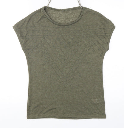 Womens UK Size S Dunnes Stores Green Basic T-Shirt
