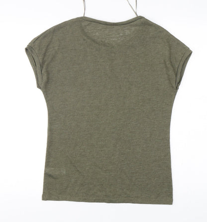 Womens UK Size S Dunnes Stores Green Basic T-Shirt