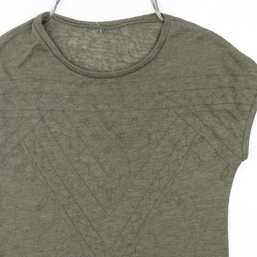 Womens UK Size S Dunnes Stores Green Basic T-Shirt