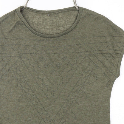 Womens UK Size S Dunnes Stores Green Basic T-Shirt