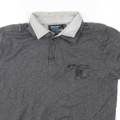 NEXT Mens Grey Collared  Cotton Pullover Jumper Size M