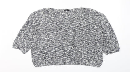 F&F Womens Blue Round Neck  Cotton Pullover Jumper Size 14