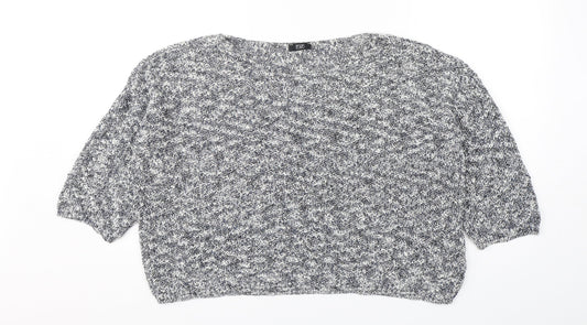 F&F Womens Blue Round Neck  Cotton Pullover Jumper Size 14