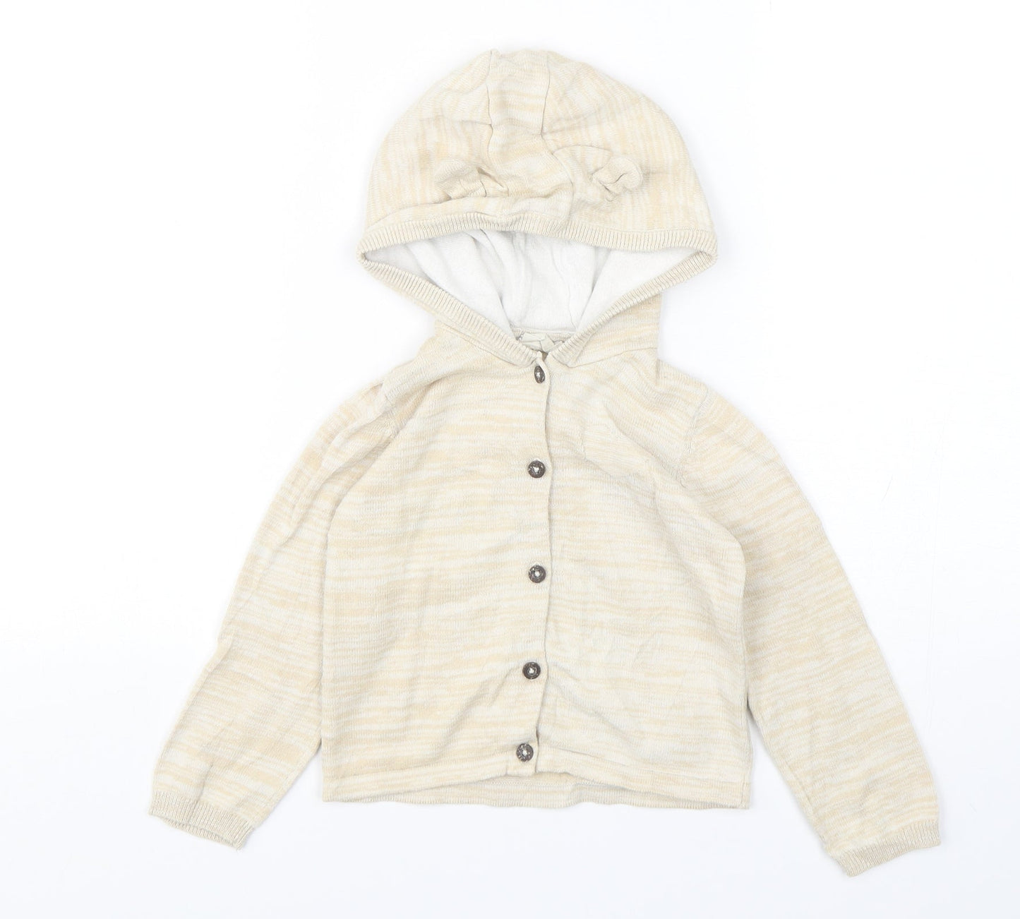 Lulipu Boys Beige  Cotton Cardigan Jumper Size 12-18 Months  Button