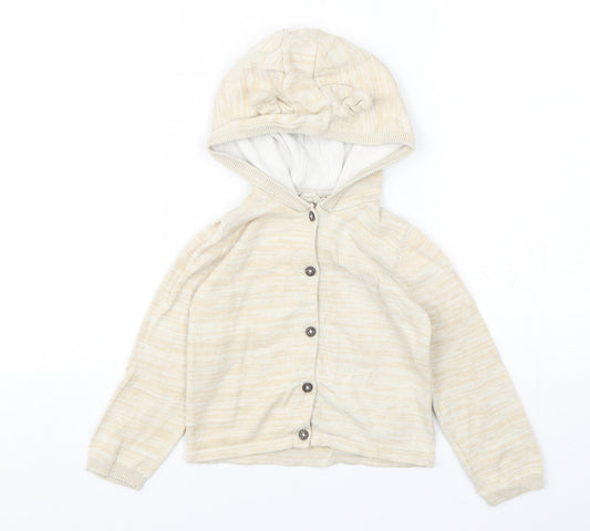 Lulipu Boys Beige  Cotton Cardigan Jumper Size 12-18 Months  Button