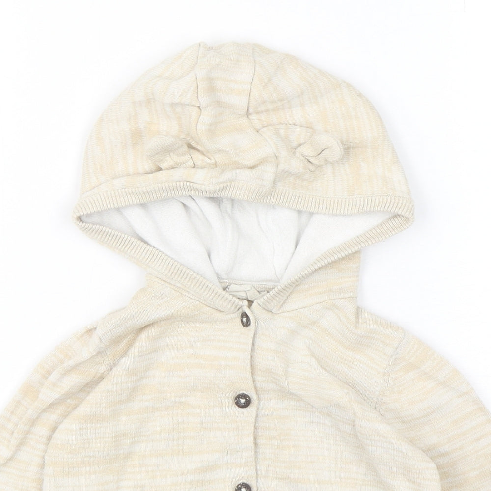 Lulipu Boys Beige  Cotton Cardigan Jumper Size 12-18 Months  Button