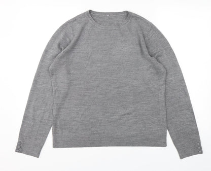 Additional front view of BHS women’s grey acrylic pullover sweatshirt, size UK 14, pullover