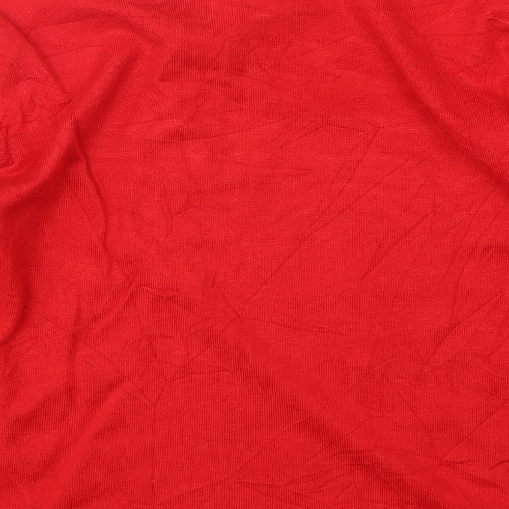 Just Elegance Womens Red Round Neck  Viscose Pullover Jumper Size M