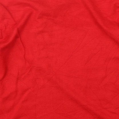 Just Elegance Womens Red Round Neck  Viscose Pullover Jumper Size M