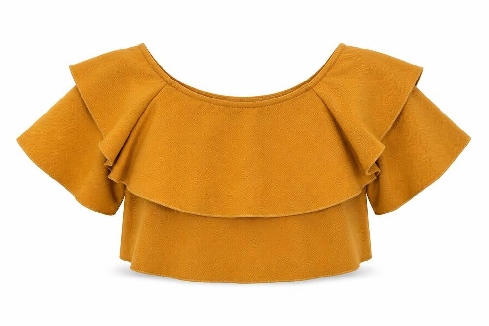 Womens UK Size 6 Boohoo Orange Cropped Blouse