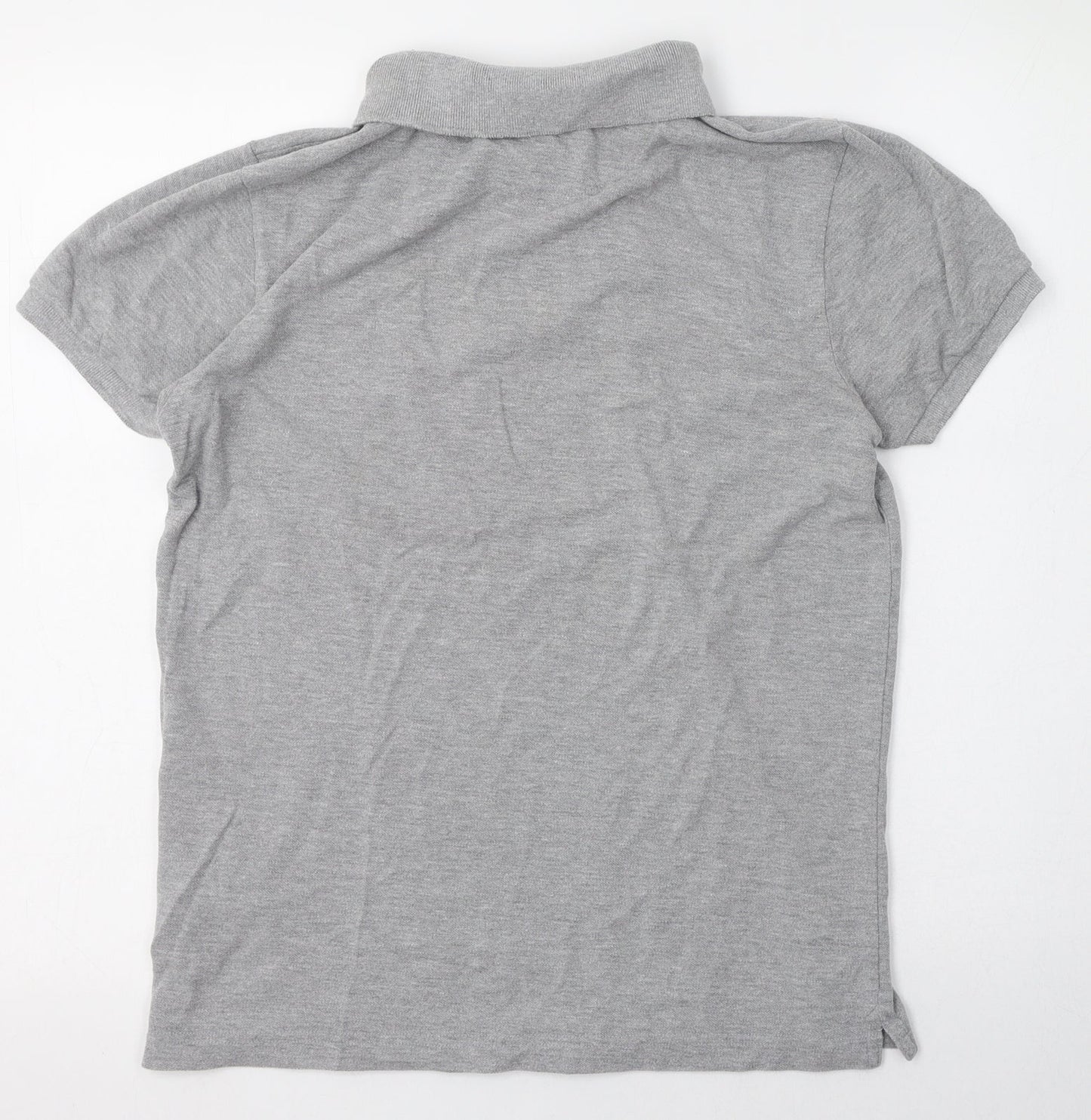 Bellfield Mens Grey  Cotton  Polo Size S Collared Button