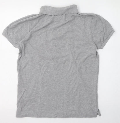 Bellfield Mens Grey  Cotton  Polo Size S Collared Button