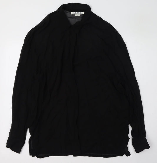 Womens UK Size 12 Monsoon Black Basic Button-Up