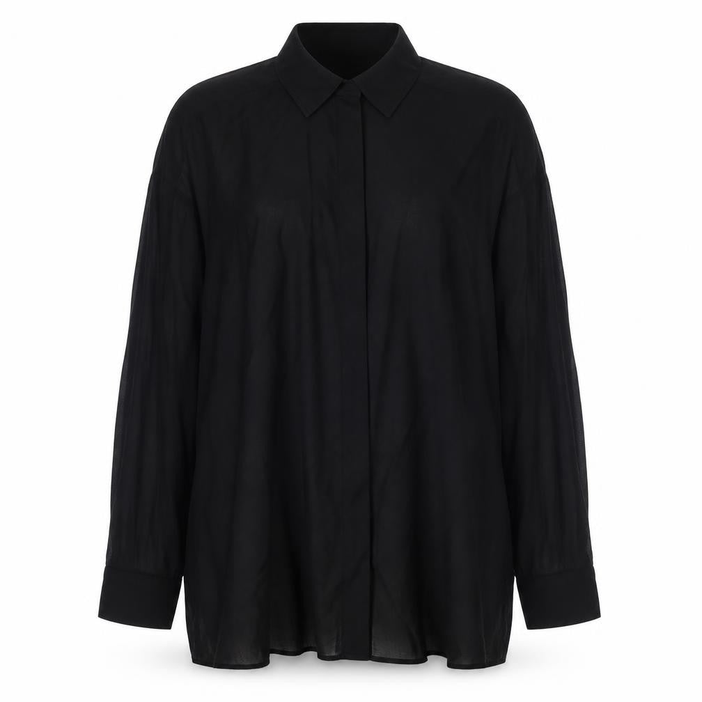 Womens UK Size 12 Monsoon Black Basic Button-Up