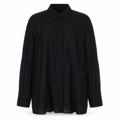 Womens UK Size 12 Monsoon Black Basic Button-Up