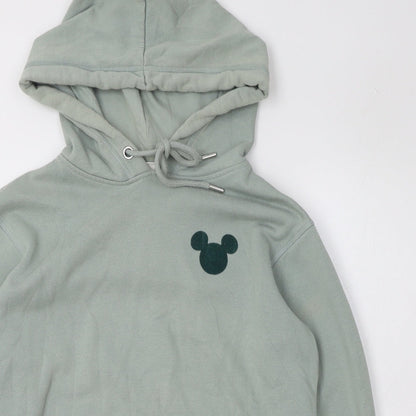 H&M Womens Green  Cotton Pullover Hoodie Size 4  Pullover