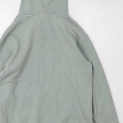 H&M Womens Green  Cotton Pullover Hoodie Size 4  Pullover