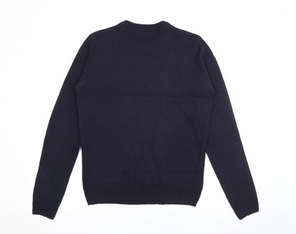 New Look Mens Blue Crew Neck  Acrylic Pullover Jumper Size S