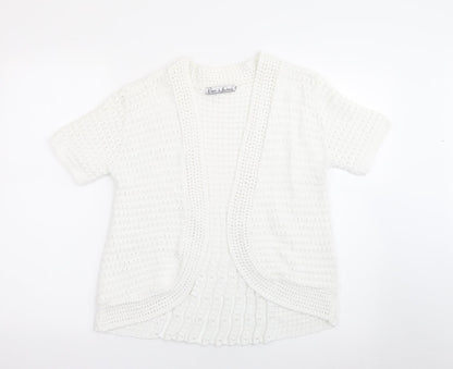 Pure & Natural  Womens White V-Neck  Cotton Cardigan Jumper Size L