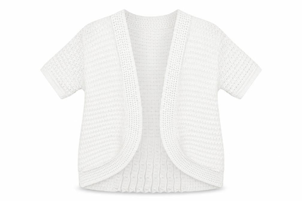 Front view of Pure & Natural women’s white v-neck cotton cardigan jumper, size L