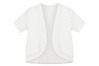 Front view of Pure & Natural women’s white v-neck cotton cardigan jumper, size L