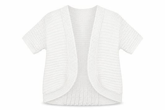 Front view of Pure & Natural women’s white v-neck cotton cardigan jumper, size L