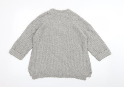 TU Womens Green V-Neck  Polyester Pullover Jumper Size 12