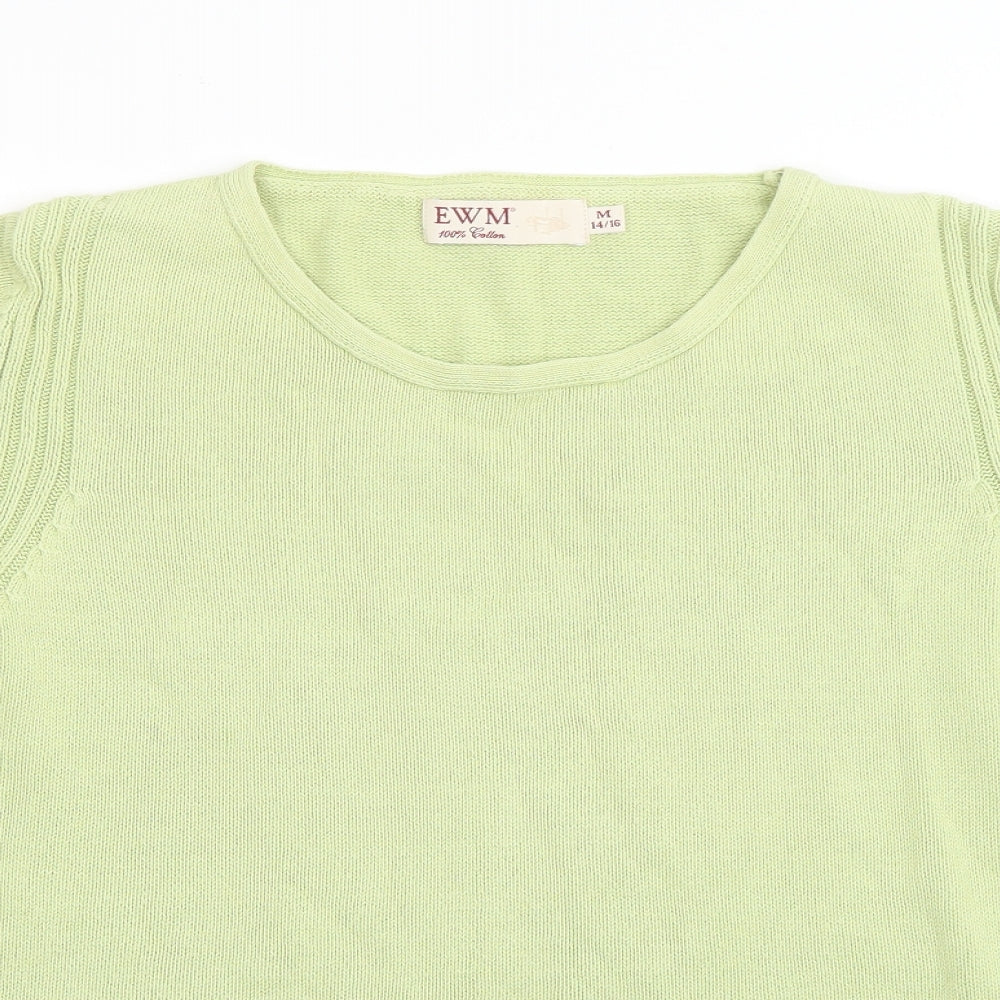 Womens UK Size M EWM Green Pullover Jumper