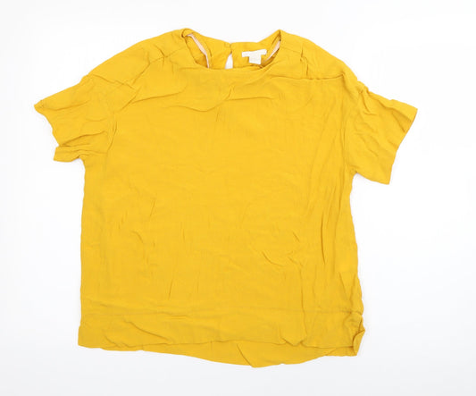 Womens UK Size 8 H&M Yellow Basic Blouse