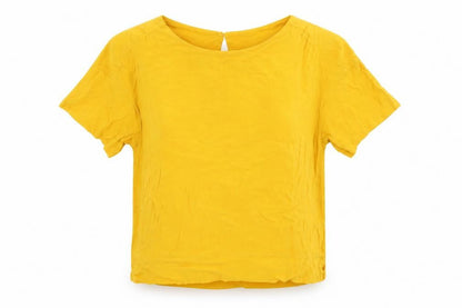 Womens UK Size 8 H&M Yellow Basic Blouse