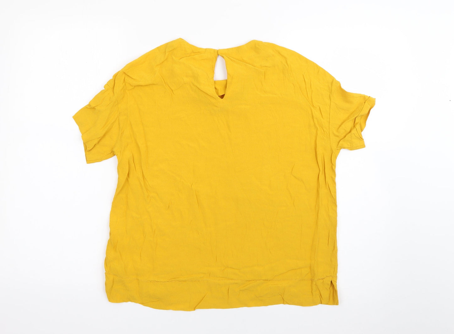 Womens UK Size 8 H&M Yellow Basic Blouse