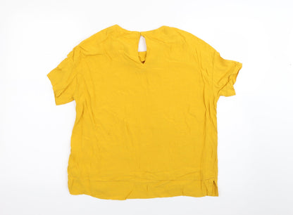 Womens UK Size 8 H&M Yellow Basic Blouse