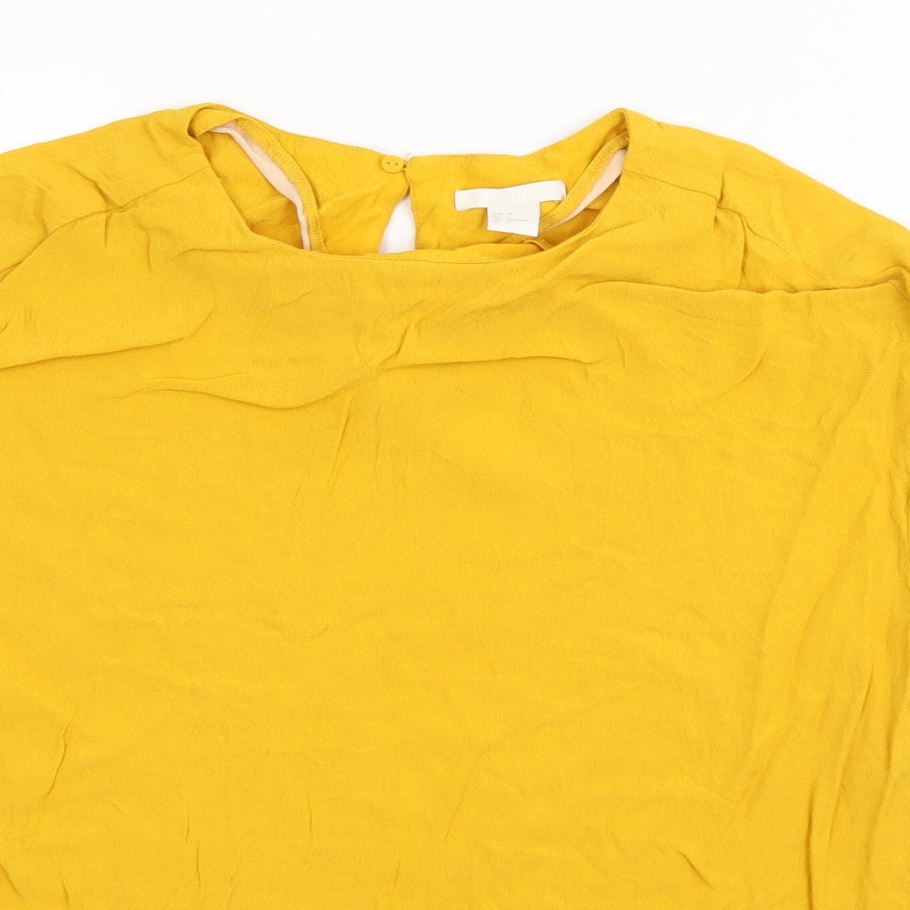 Womens UK Size 8 H&M Yellow Basic Blouse