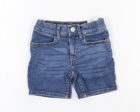 H&M  Blue  Cotton Cropped Jeans Size 18-24 Months  Button