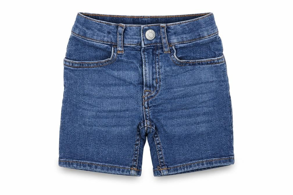 Front view of H&M Blue Cotton Cropped Jeans, size 18-24, Months Button