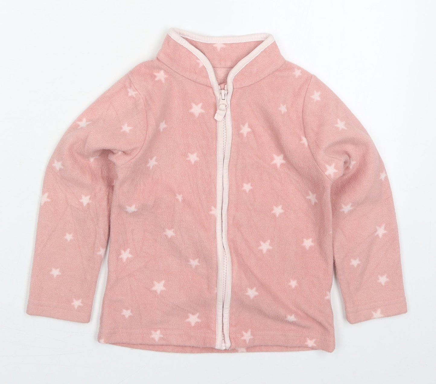 Mothercare Girls Pink   Jacket  Size 4 Years  Zip - Stars