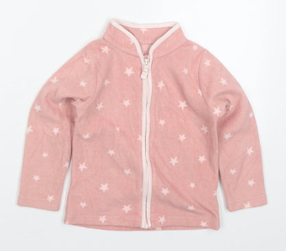 Mothercare Girls Pink   Jacket  Size 4 Years  Zip - Stars