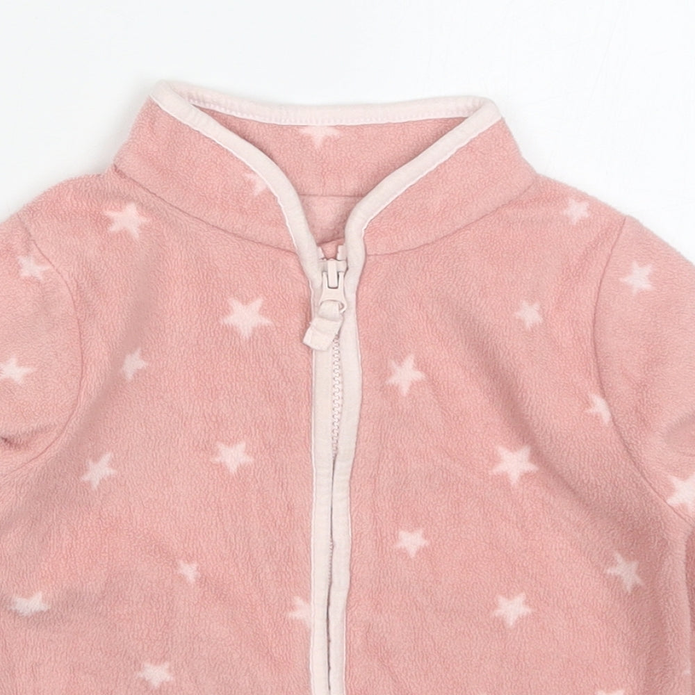 Mothercare Girls Pink   Jacket  Size 4 Years  Zip - Stars