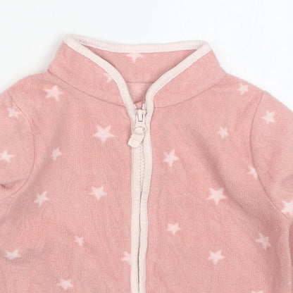 Mothercare Girls Pink   Jacket  Size 4 Years  Zip - Stars