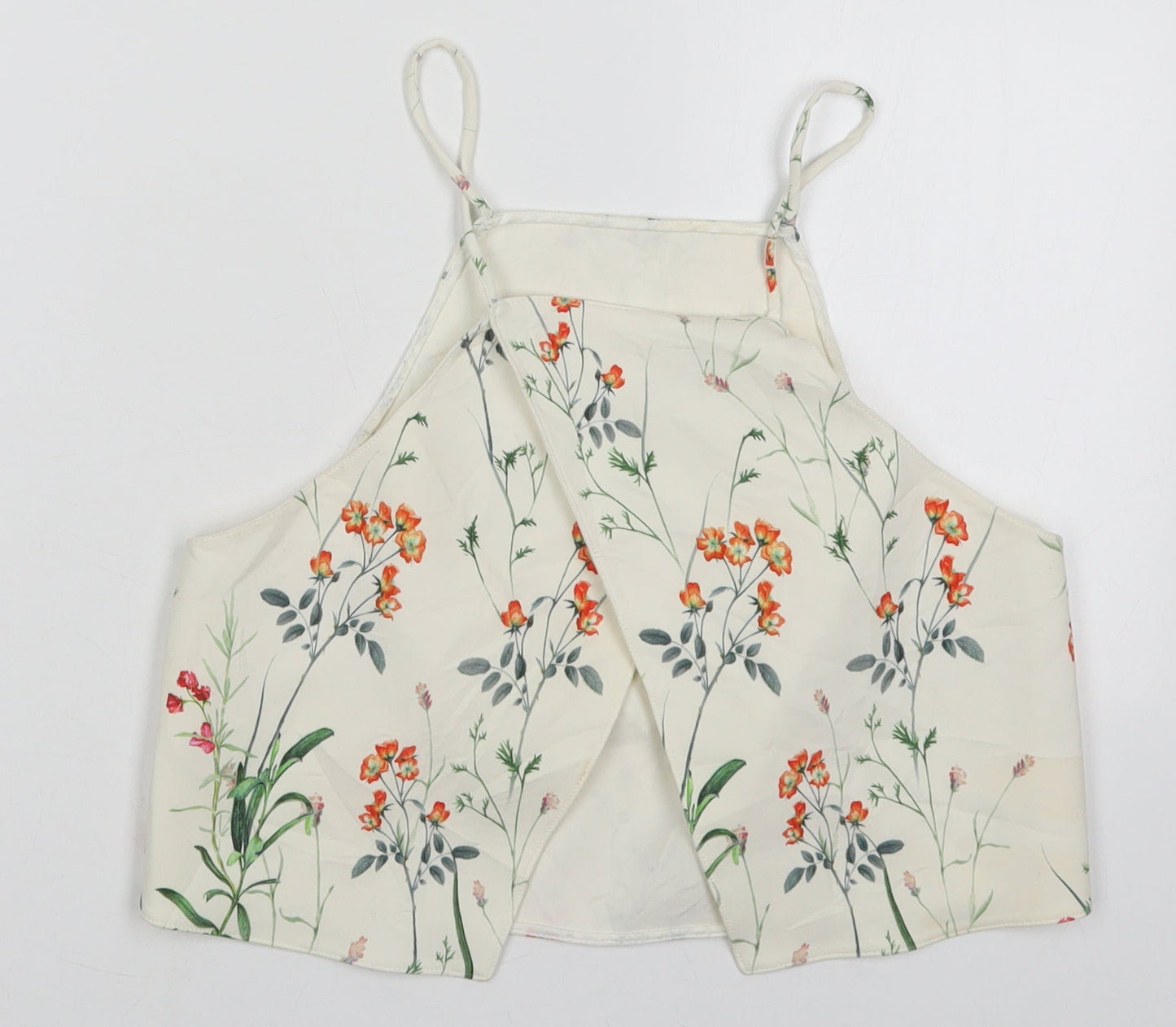 Womens UK Size XS Zara Ivory Cropped Tank