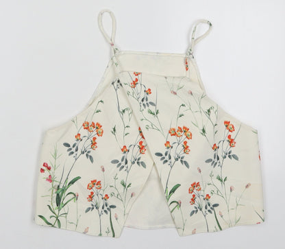 Womens UK Size XS Zara Ivory Cropped Tank
