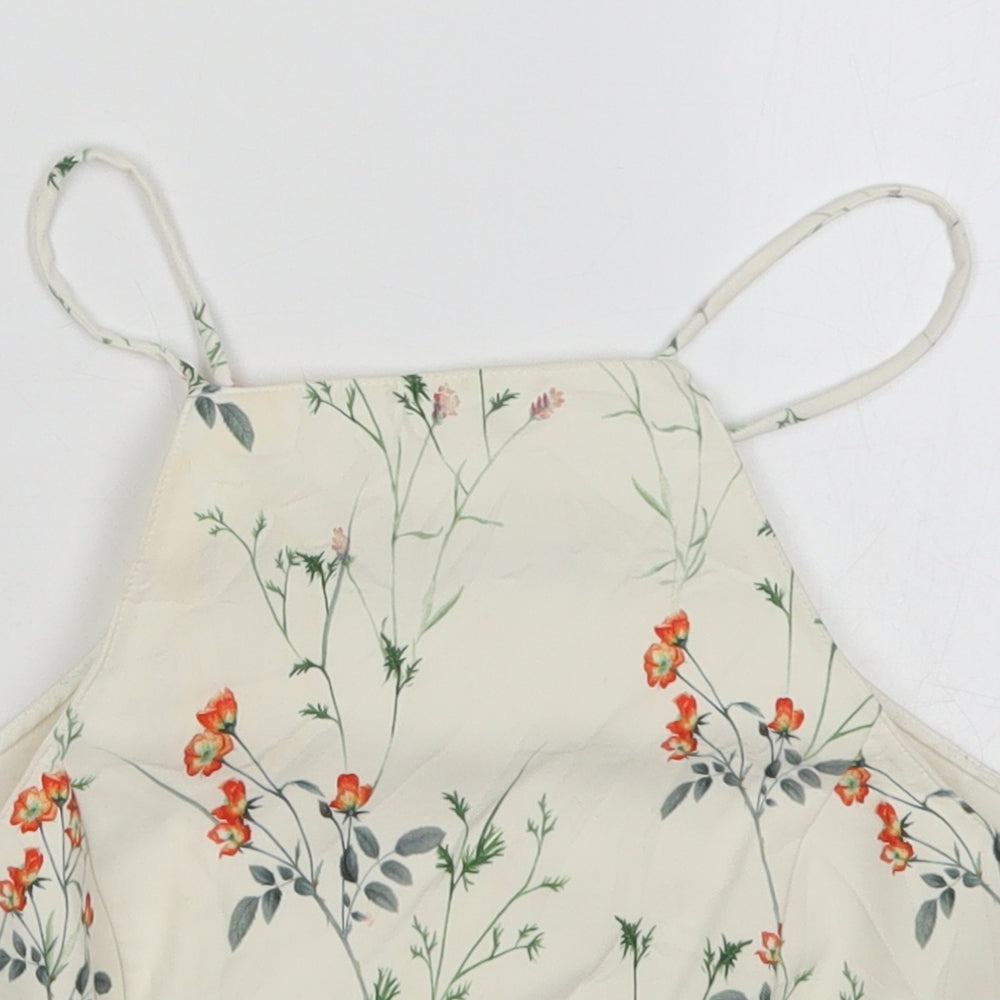 Womens UK Size XS Zara Ivory Cropped Tank