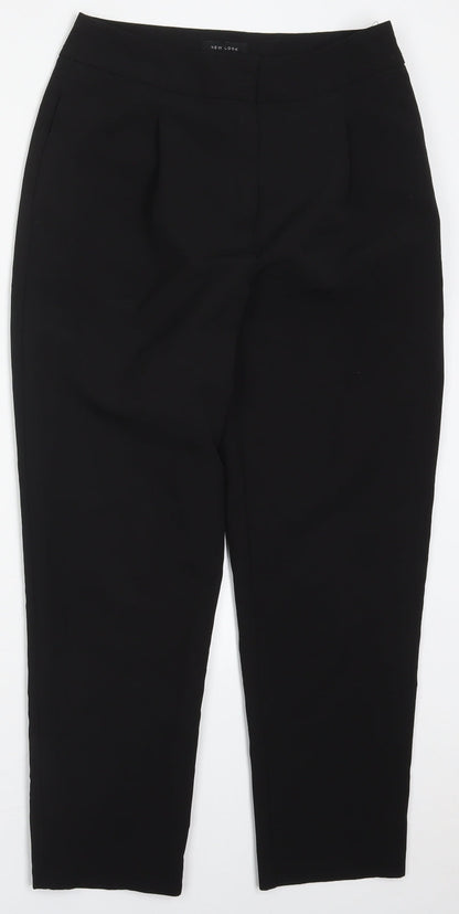New Look Womens Black  Polyester Trousers  Size 8 L25.5 in Regular Hook & Eye